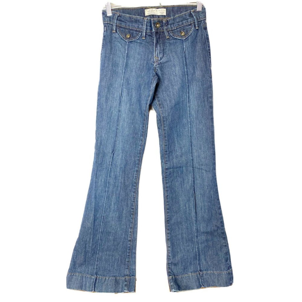 VTG Old Navy Sz 0 Front Seam Boho Trouser (26x31) Jeans GUC